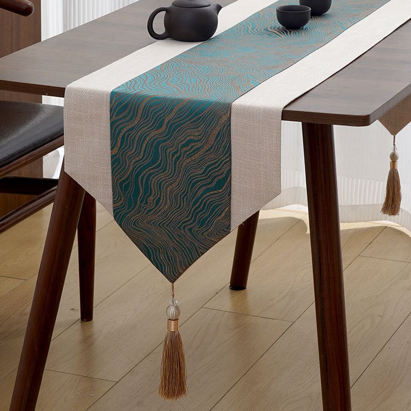 Steag pentru masă - runner modern de lux pentru masă de ceai, covor de masă lung (Material: Amestecat; Componenta principală a țesăturii: Alt; Stil: Alt; Categoria: Steag pentru masă)