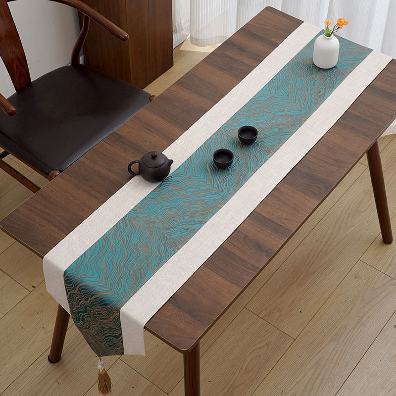 Steag pentru masă - runner modern de lux pentru masă de ceai, covor de masă lung (Material: Amestecat; Componenta principală a țesăturii: Alt; Stil: Alt; Categoria: Steag pentru masă)
