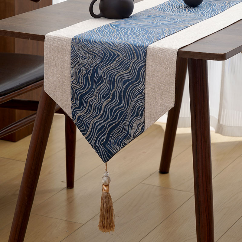 Steag pentru masă - runner modern de lux pentru masă de ceai, covor de masă lung (Material: Amestecat; Componenta principală a țesăturii: Alt; Stil: Alt; Categoria: Steag pentru masă)