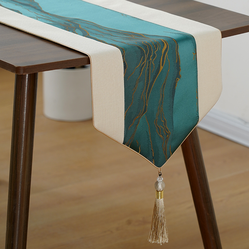 Steag pentru masă - runner modern de lux pentru masă de ceai, covor de masă lung (Material: Amestecat; Componenta principală a țesăturii: Alt; Stil: Alt; Categoria: Steag pentru masă)