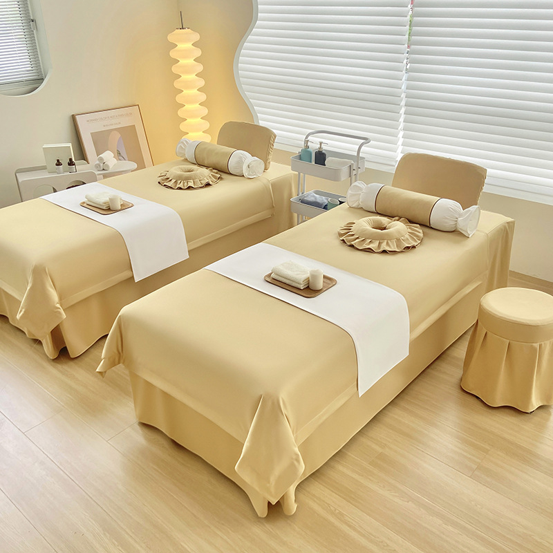 Prekrivač za krevet za kozmetički salon, četiri komada u laganom luksuznom stilu (Materijal: Dutch; Pletenje: Twill; Tisak i boja: Reaktivni tisak i bojanje; Težina: 2000–2500 g; Sezone: sve sezone)