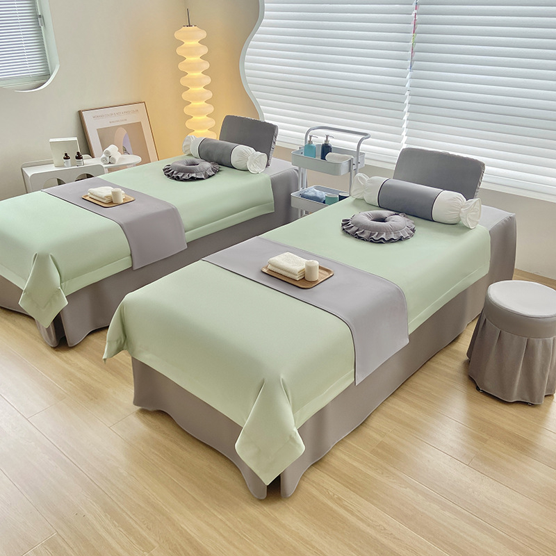 Prekrivač za krevet za kozmetički salon, četiri komada u laganom luksuznom stilu (Materijal: Dutch; Pletenje: Twill; Tisak i boja: Reaktivni tisak i bojanje; Težina: 2000–2500 g; Sezone: sve sezone)