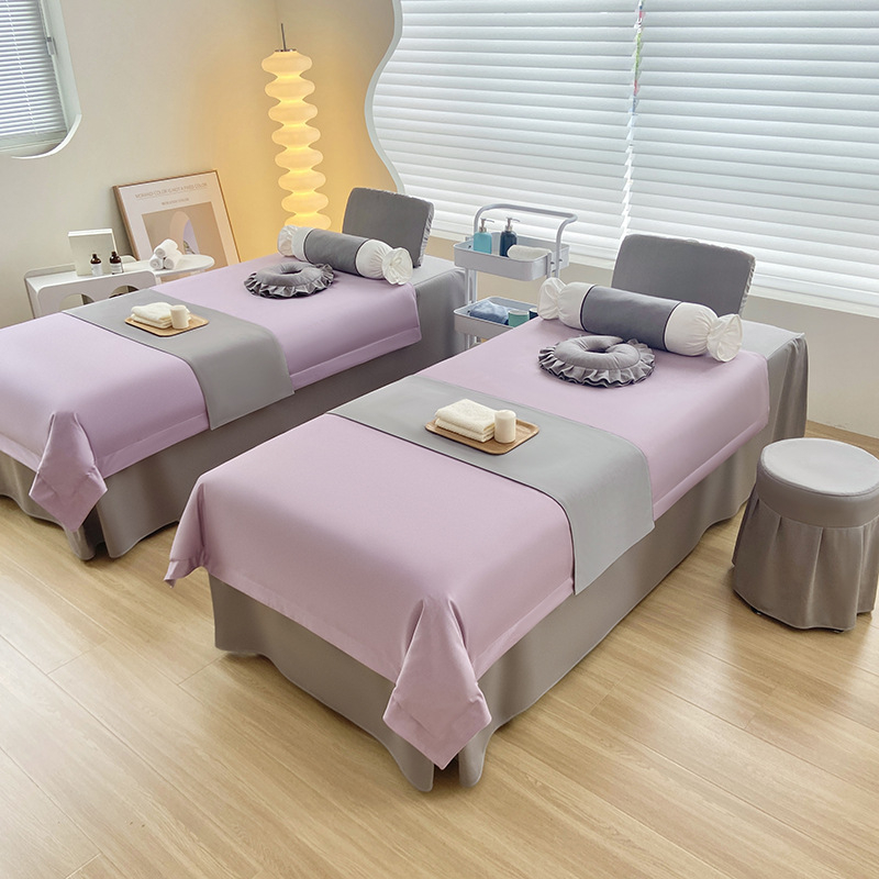 Prekrivač za krevet za kozmetički salon, četiri komada u laganom luksuznom stilu (Materijal: Dutch; Pletenje: Twill; Tisak i boja: Reaktivni tisak i bojanje; Težina: 2000–2500 g; Sezone: sve sezone)