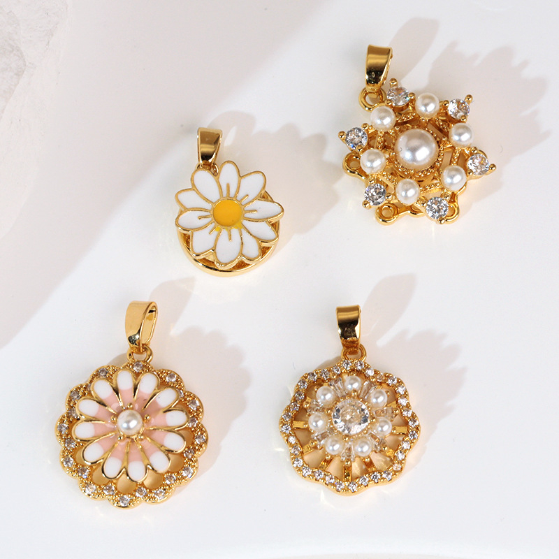 Colier cu pandantiv rotativ din cupru, floare de soare, formă de floare și frunză, electroplacare, stil natură