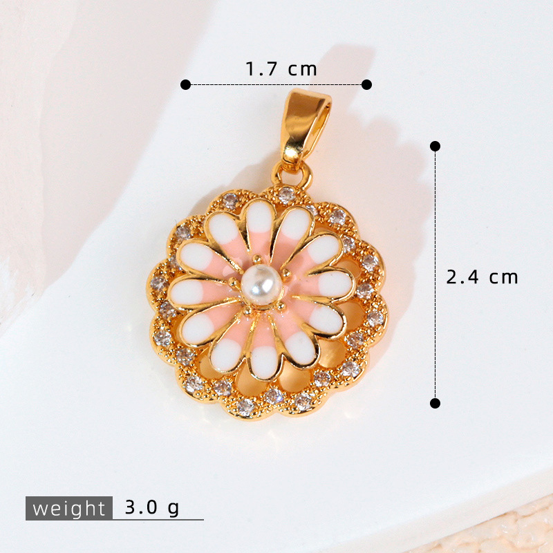 Colier cu pandantiv rotativ din cupru, floare de soare, formă de floare și frunză, electroplacare, stil natură