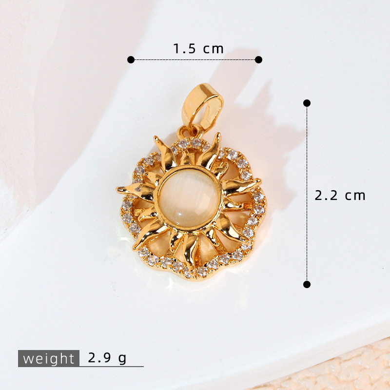 Colier cu pandantiv rotativ din cupru, floare de soare, formă de floare și frunză, electroplacare, stil natură