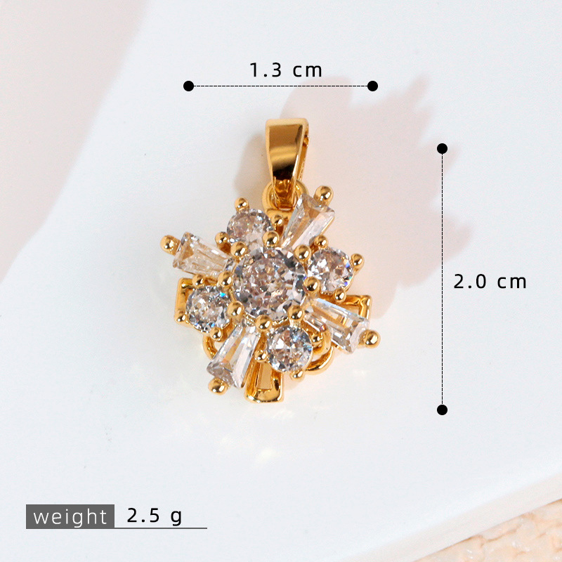 Colier cu pandantiv rotativ din cupru, floare de soare, formă de floare și frunză, electroplacare, stil natură