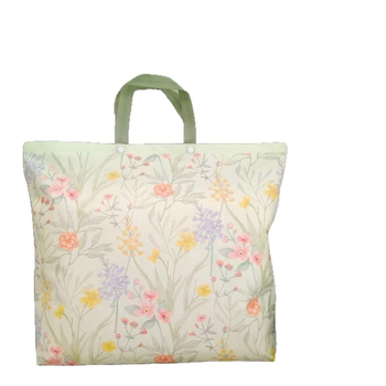 Laminuotos PP neausto audinio patalynės laikymo krepšys su logotipo spauda, silk-screen spausdinimas, snap uždarymas, dugnas ir šonai