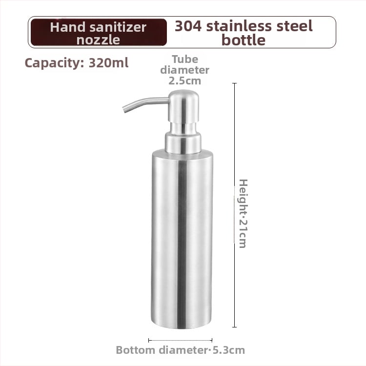 Muilo dozatorius iš 304 nerūdijančio plieno, rankinis paspaudimo mechanizmas, stalinis tvirtinimas, šiuolaikiškas minimalistinis stilius, elektroplakavimo apdaila