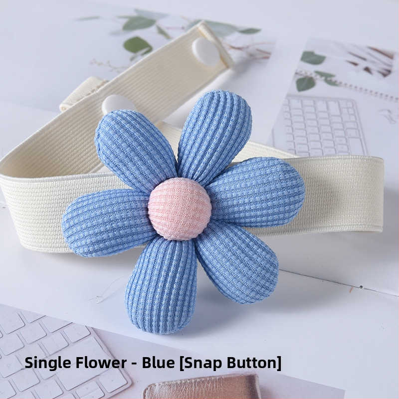 Aizkaru josta ar spriegojumu, korejiešu stila ziedu dizains, no auduma, pielāgojama, mūsdienīgs minimālisms