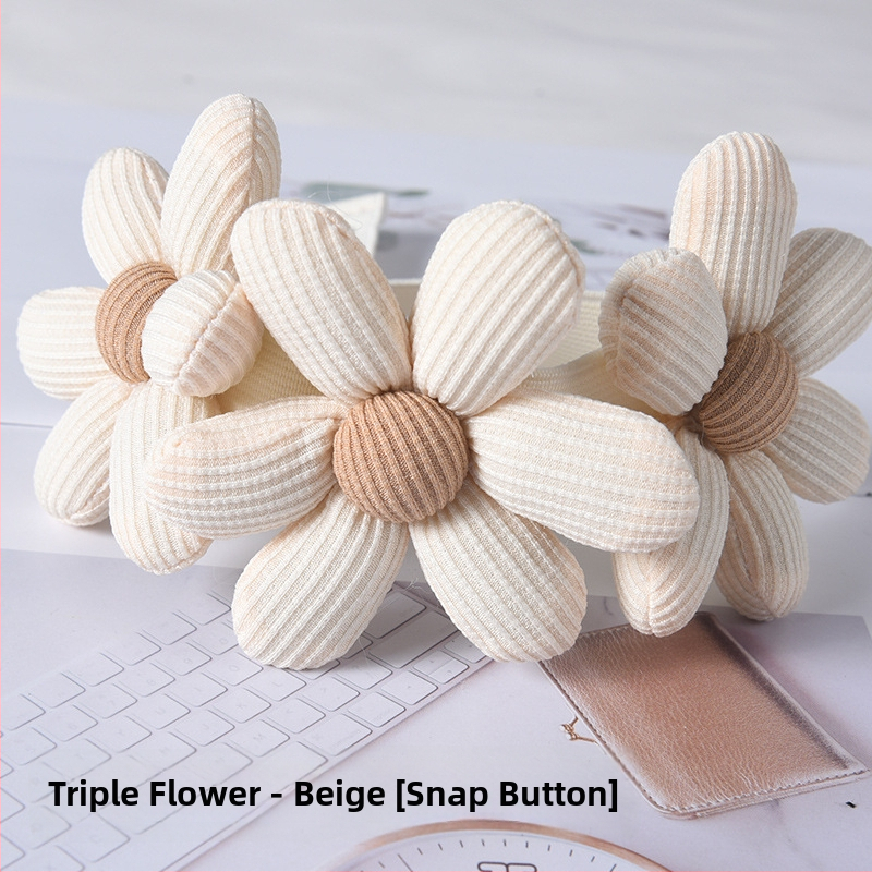 Aizkaru josta ar spriegojumu, korejiešu stila ziedu dizains, no auduma, pielāgojama, mūsdienīgs minimālisms