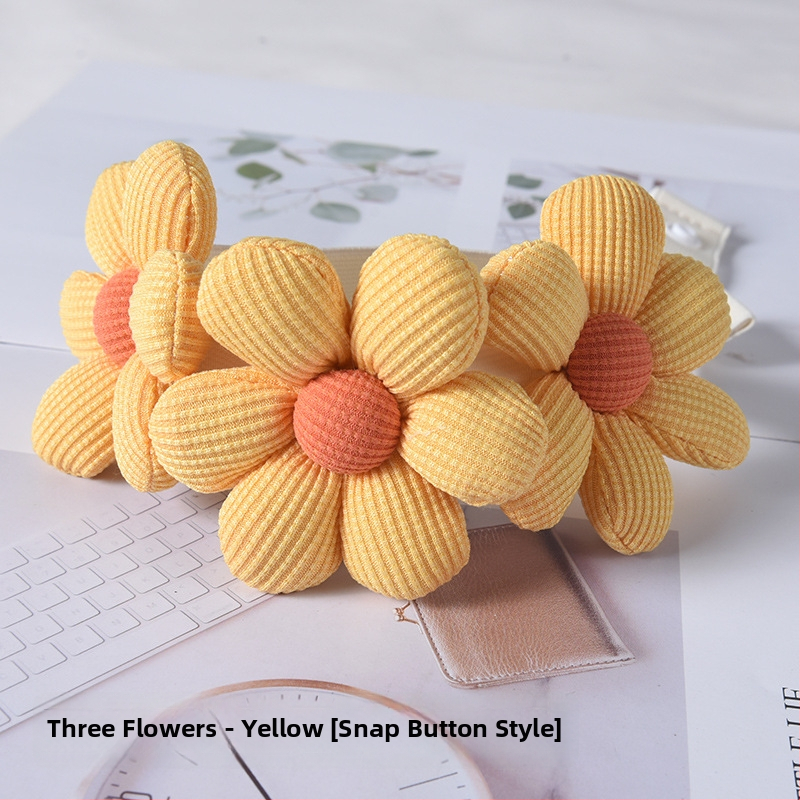 Aizkaru josta ar spriegojumu, korejiešu stila ziedu dizains, no auduma, pielāgojama, mūsdienīgs minimālisms