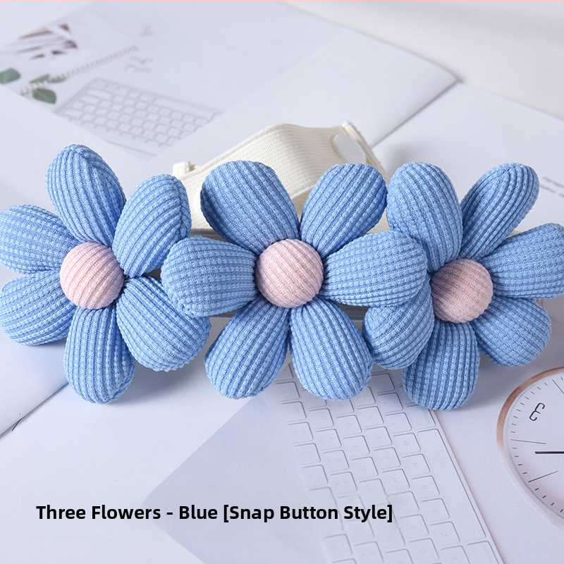 Aizkaru josta ar spriegojumu, korejiešu stila ziedu dizains, no auduma, pielāgojama, mūsdienīgs minimālisms