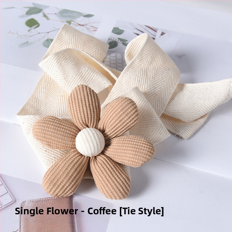 Aizkaru josta ar spriegojumu, korejiešu stila ziedu dizains, no auduma, pielāgojama, mūsdienīgs minimālisms