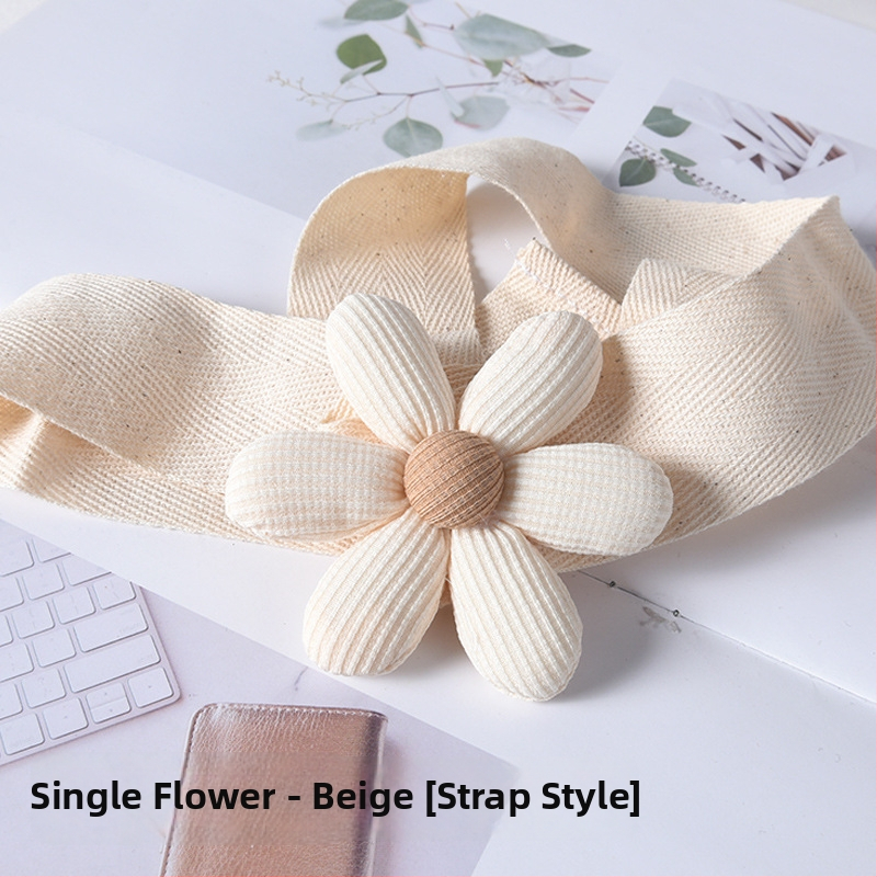 Aizkaru josta ar spriegojumu, korejiešu stila ziedu dizains, no auduma, pielāgojama, mūsdienīgs minimālisms