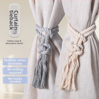 Mingqi aizkaru josta, rokām pīti auklas, kokvilnas un lina maisījums, pielāgojama, moderns minimālisma stils