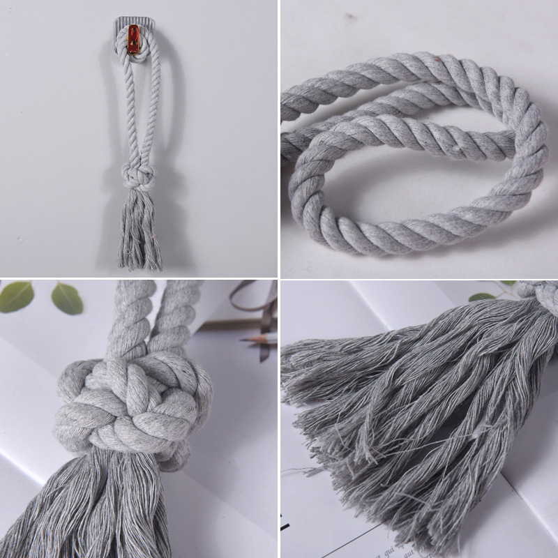 Mingqi aizkaru josta, rokām pīti auklas, kokvilnas un lina maisījums, pielāgojama, moderns minimālisma stils