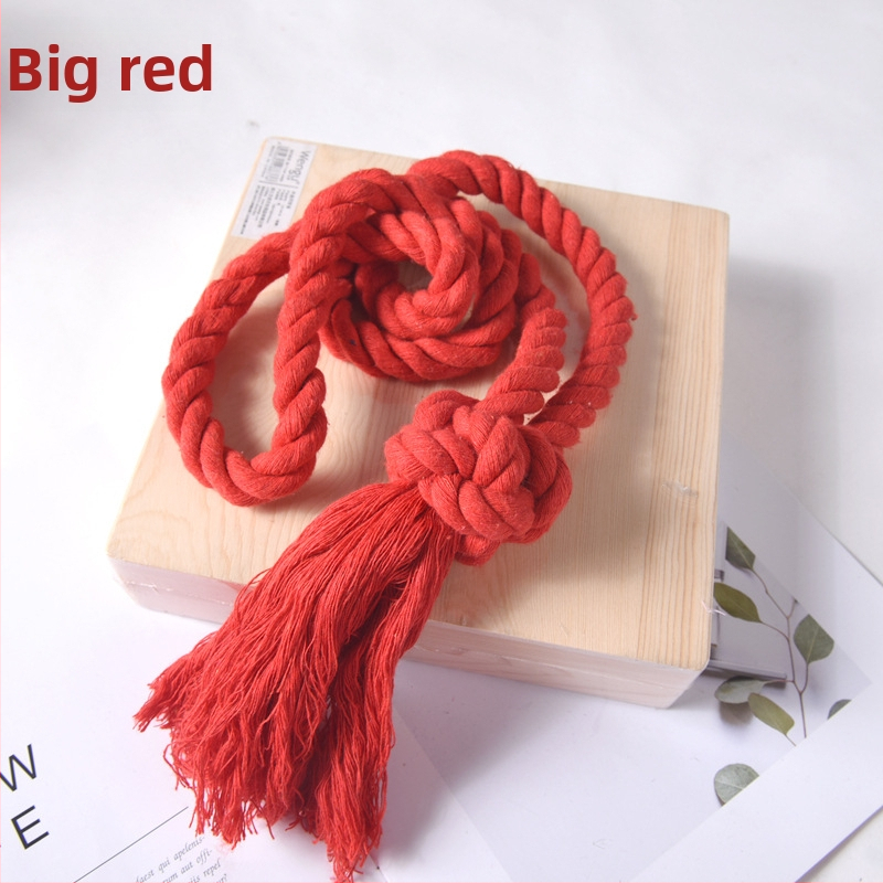 Mingqi aizkaru josta, rokām pīti auklas, kokvilnas un lina maisījums, pielāgojama, moderns minimālisma stils