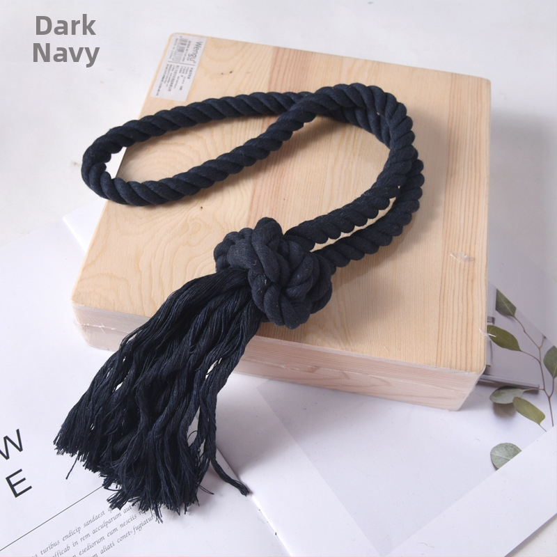 Mingqi aizkaru josta, rokām pīti auklas, kokvilnas un lina maisījums, pielāgojama, moderns minimālisma stils