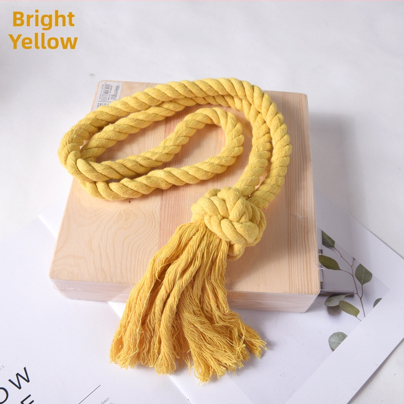 Mingqi aizkaru josta, rokām pīti auklas, kokvilnas un lina maisījums, pielāgojama, moderns minimālisma stils