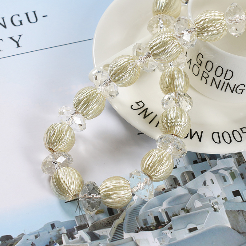 Aizkaru siksna ar akrila pērlēm, mūsdienīgs stils, ķīmiskās šķiedras materiāls, Hongteng Jewelry