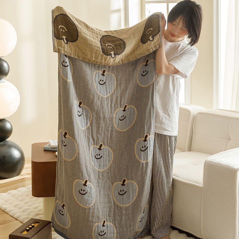 Japāņu stila karikatūras kokvilnas vannas dvielis, četrslāņu marle no kokvilnas un lina, 120D diegi, svars 100–120 g, šuve apkārt, pielāgota apstrāde