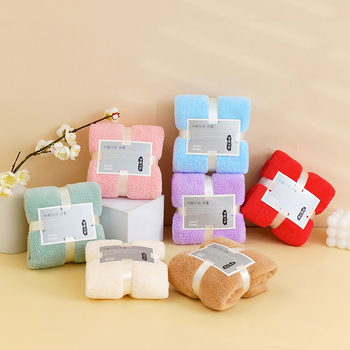 Koralni flis ručnik za lice s prilagođenim logotipom i poklon pakiranjem, 40s vlakno, obična tkanina, 50–80 g