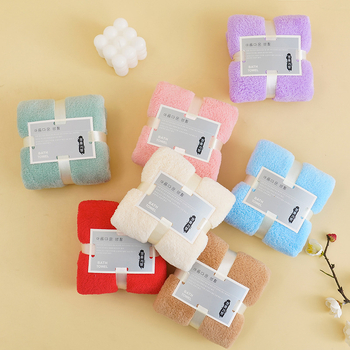 Koralni flis ručnik za lice s prilagođenim logotipom i poklon pakiranjem, 40s vlakno, obična tkanina, 50–80 g