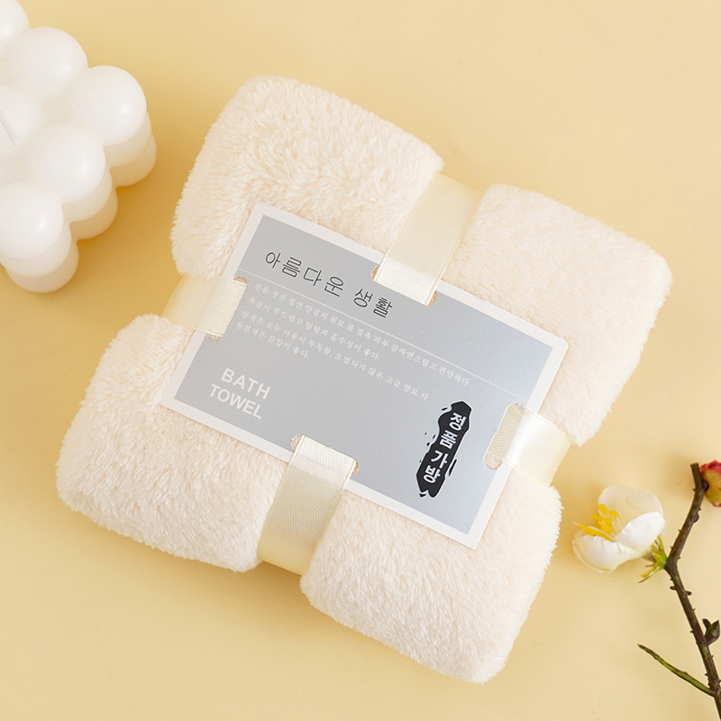 Koralni flis ručnik za lice s prilagođenim logotipom i poklon pakiranjem, 40s vlakno, obična tkanina, 50–80 g