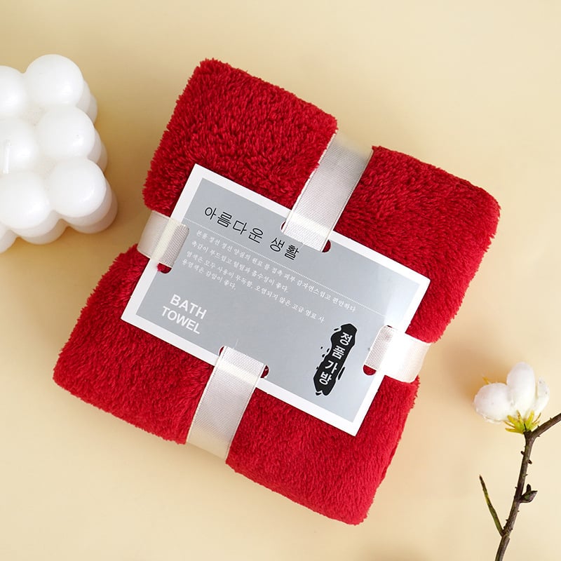 Koralni flis ručnik za lice s prilagođenim logotipom i poklon pakiranjem, 40s vlakno, obična tkanina, 50–80 g