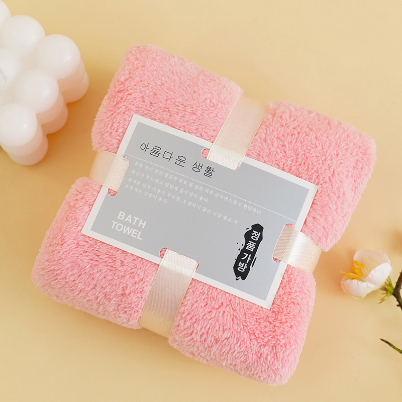 Koralni flis ručnik za lice s prilagođenim logotipom i poklon pakiranjem, 40s vlakno, obična tkanina, 50–80 g