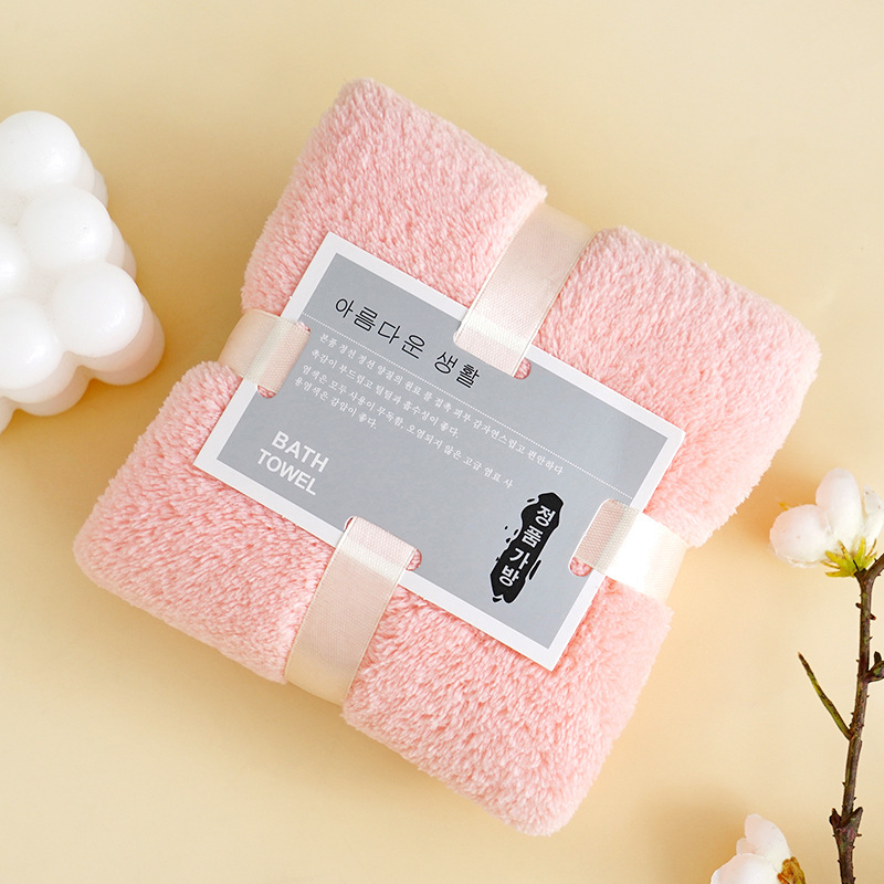 Koralni flis ručnik za lice s prilagođenim logotipom i poklon pakiranjem, 40s vlakno, obična tkanina, 50–80 g