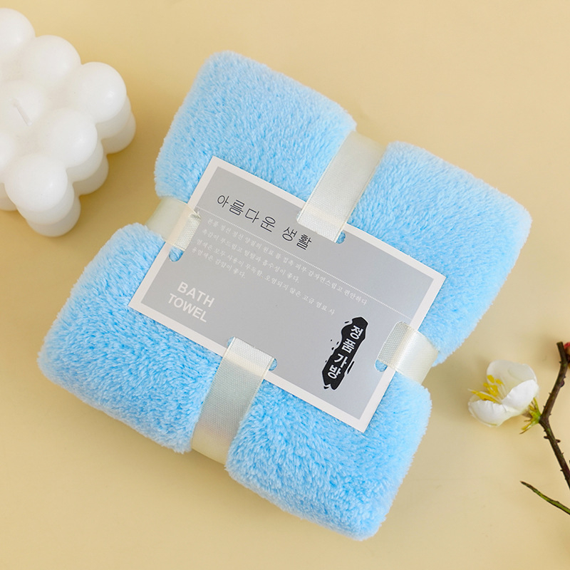 Koralni flis ručnik za lice s prilagođenim logotipom i poklon pakiranjem, 40s vlakno, obična tkanina, 50–80 g