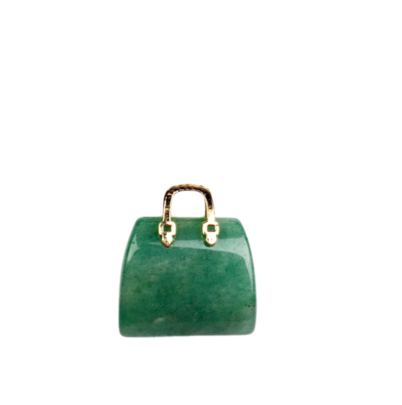 Prirodni kristalni mini torbica – izrezbareni ornament od tigrovog oka