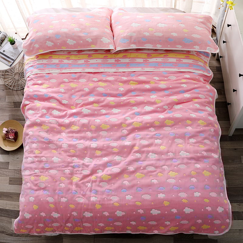 Dviele dvielu segu no sešslāņu gazes auduma – 100% kokvilna, svītrainais raksts, 1,55–2,00 kg, vasara