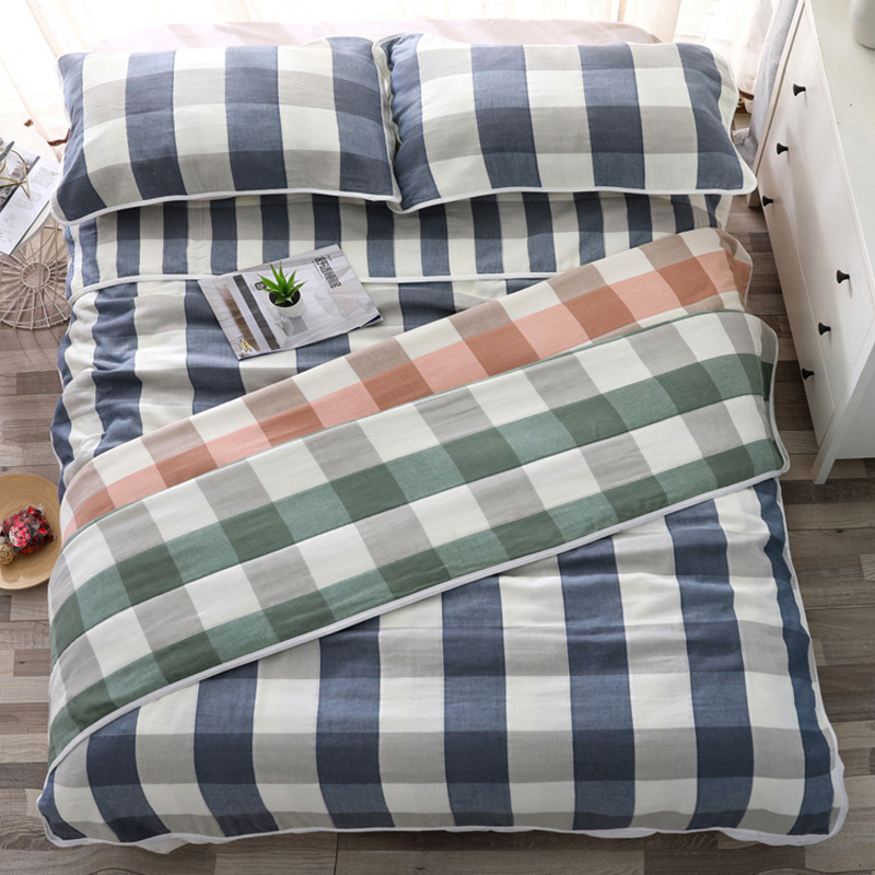 Dviele dvielu segu no sešslāņu gazes auduma – 100% kokvilna, svītrainais raksts, 1,55–2,00 kg, vasara