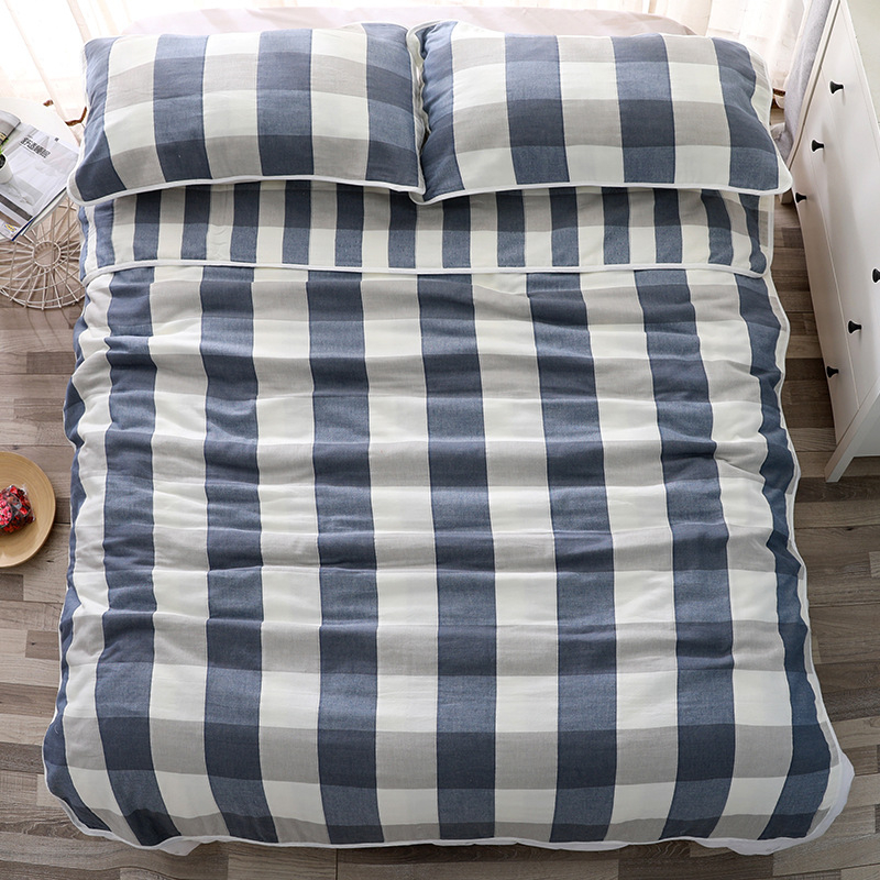 Dviele dvielu segu no sešslāņu gazes auduma – 100% kokvilna, svītrainais raksts, 1,55–2,00 kg, vasara