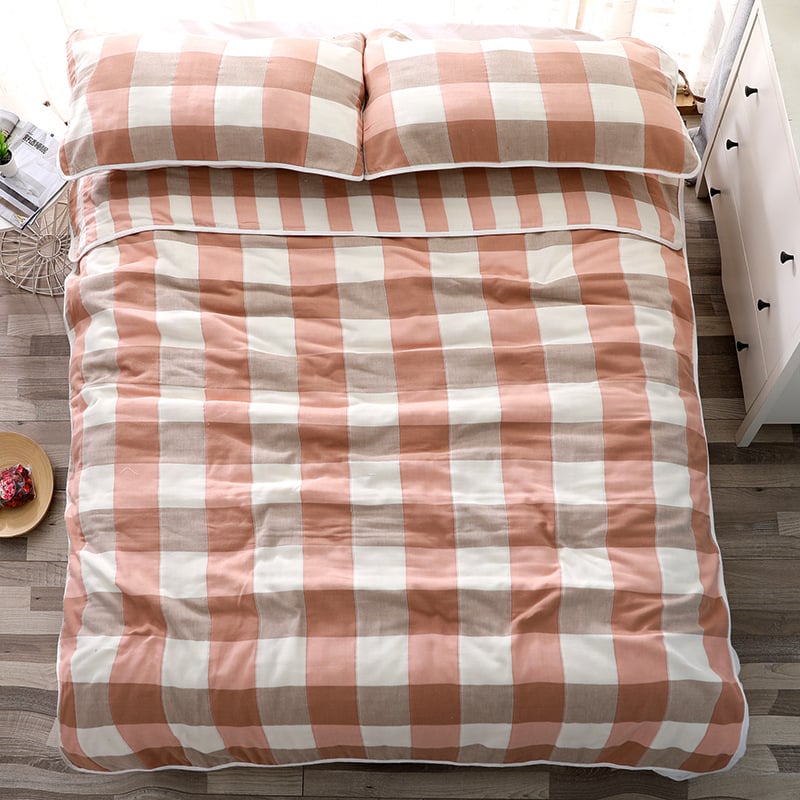 Dviele dvielu segu no sešslāņu gazes auduma – 100% kokvilna, svītrainais raksts, 1,55–2,00 kg, vasara