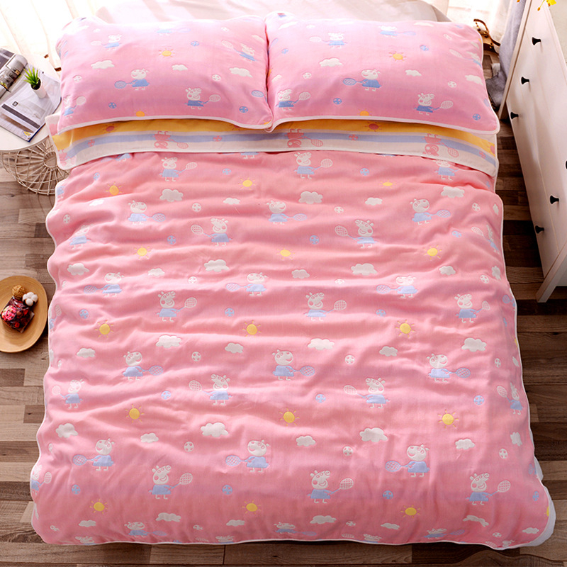 Dviele dvielu segu no sešslāņu gazes auduma – 100% kokvilna, svītrainais raksts, 1,55–2,00 kg, vasara