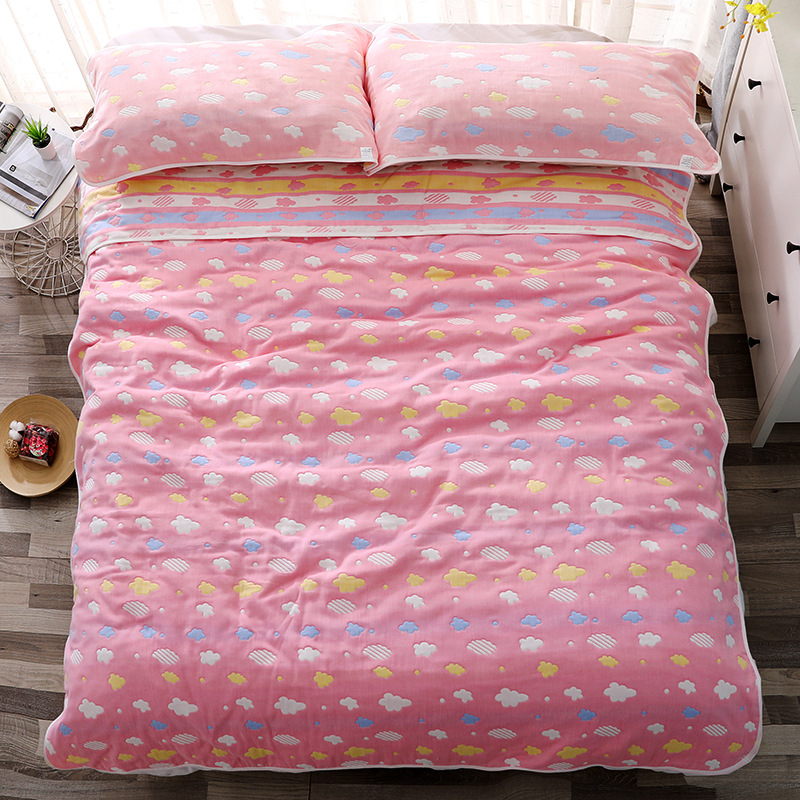 Dviele dvielu segu no sešslāņu gazes auduma – 100% kokvilna, svītrainais raksts, 1,55–2,00 kg, vasara