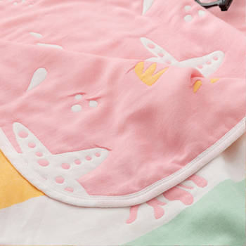 Sešslāņu kokvilnas marles segu, 100% kokvilna, reaktīvā apdruka, vasaras atdzesējoša sega, piemērota bērniem un pieaugušajiem