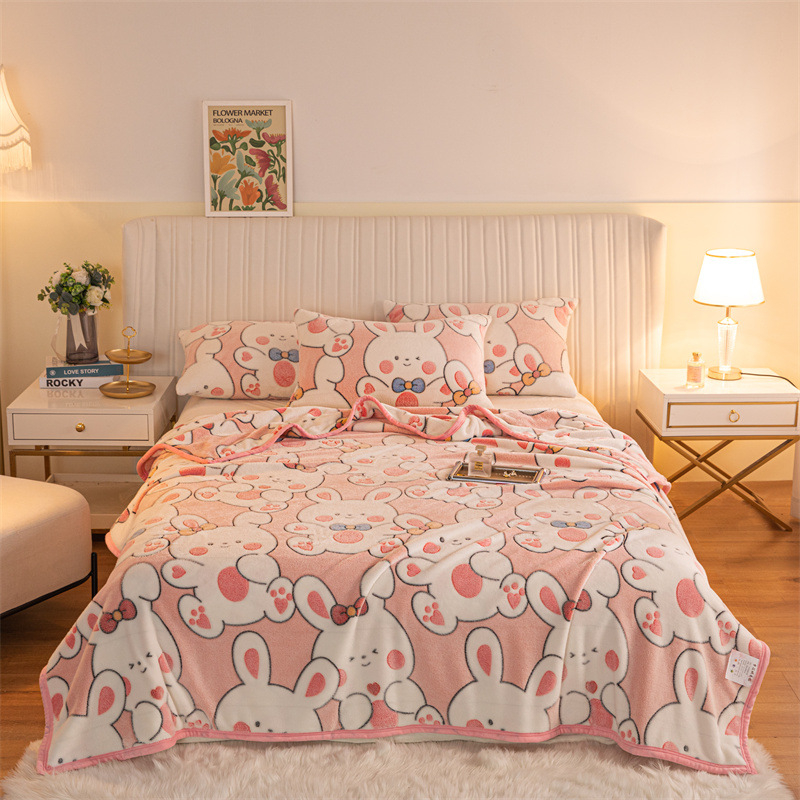 Poliestera sega ar karikatūru rakstu un sniegpārslām, četrsezonu izmantošanai, pielāgojama