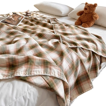 Divslāņu kokvilnas pleds vasarai – tīra kokvilna, reaktīvā krāsošana, 0.55–1.0 kg, pavasaris-rudens, vienkrāsaina