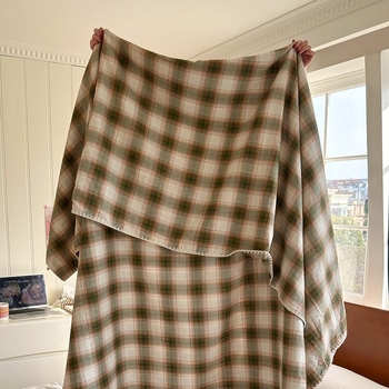 Divslāņu kokvilnas pleds vasarai – tīra kokvilna, reaktīvā krāsošana, 0.55–1.0 kg, pavasaris-rudens, vienkrāsaina