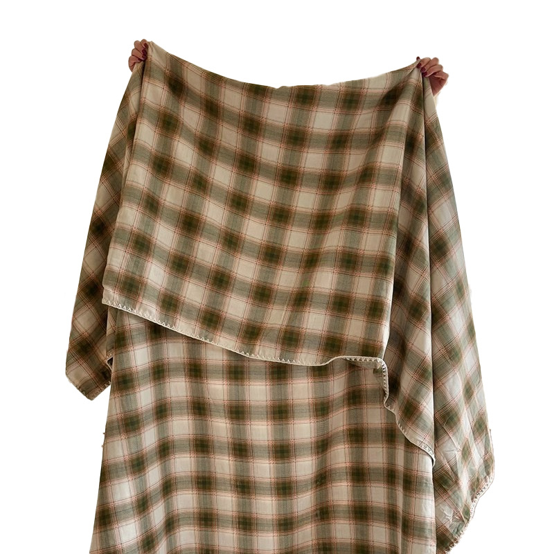 Divslāņu kokvilnas pleds vasarai – tīra kokvilna, reaktīvā krāsošana, 0.55–1.0 kg, pavasaris-rudens, vienkrāsaina