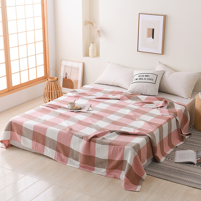 Kokvilnas dvieļu segu – vasaras dzesēšana, ģeometrisks raksts, reaktīvā krāsošana, 1,05–1,50 kg