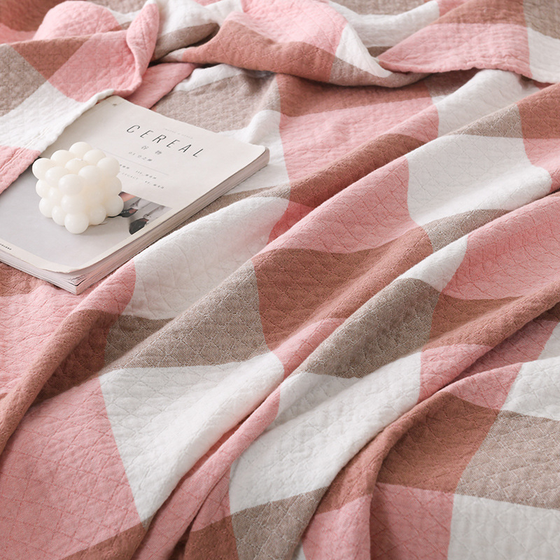 Kokvilnas dvieļu segu – vasaras dzesēšana, ģeometrisks raksts, reaktīvā krāsošana, 1,05–1,50 kg