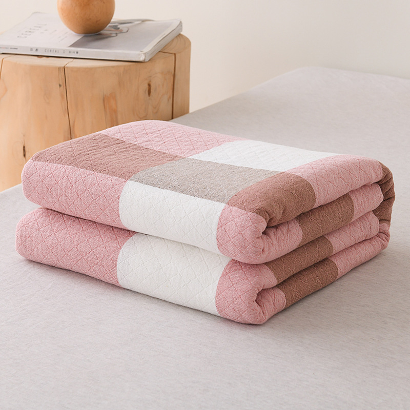 Kokvilnas dvieļu segu – vasaras dzesēšana, ģeometrisks raksts, reaktīvā krāsošana, 1,05–1,50 kg