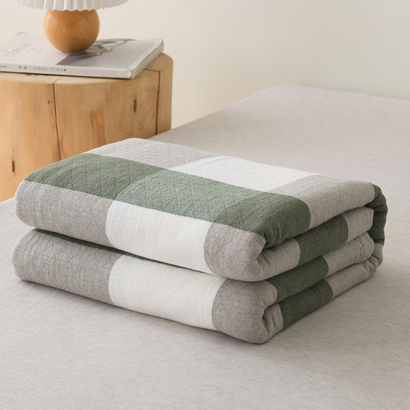 Kokvilnas dvieļu segu – vasaras dzesēšana, ģeometrisks raksts, reaktīvā krāsošana, 1,05–1,50 kg