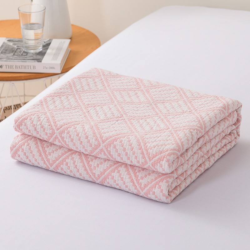 Kokvilnas dvieļu segu – vasaras dzesēšana, ģeometrisks raksts, reaktīvā krāsošana, 1,05–1,50 kg